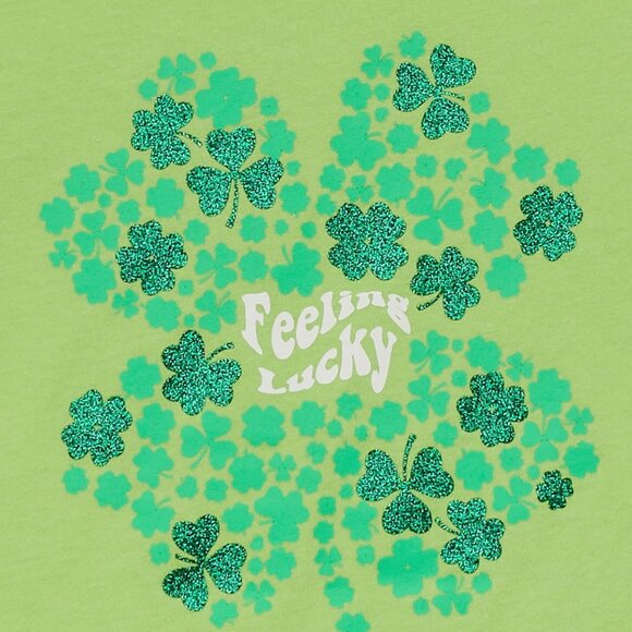 Feeling Lucky Shirt And Sage Green Floral Dress 2 Piece Set Girls Size 4-5 NEW - Picture 3 of 7